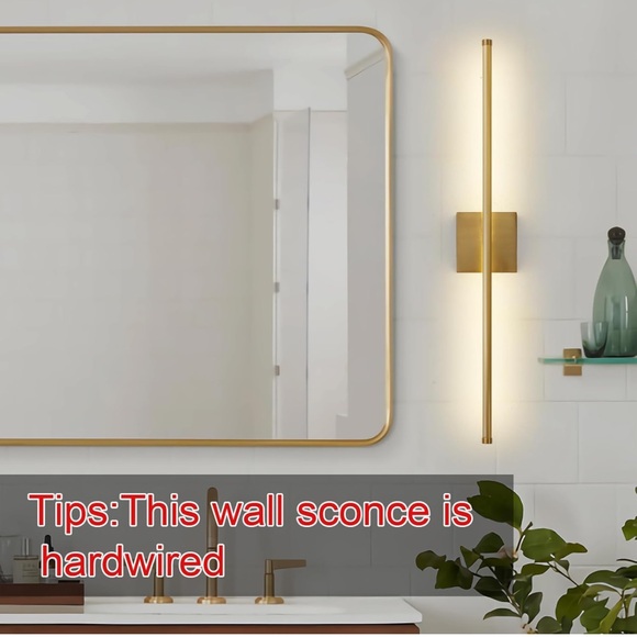 Modern Wall Sconces ,LED Brushed Brass Wall Light, 3000K 27.8 Inch (2 Pack) - Picture 5 of 5